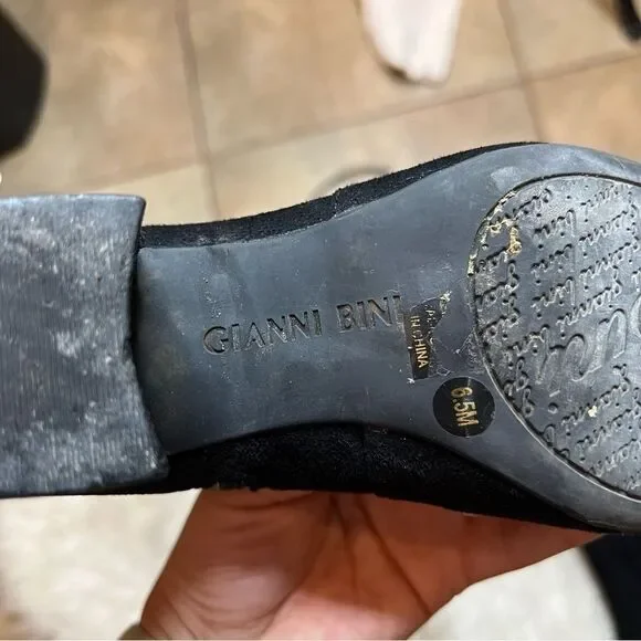 Gianni Bini Stretch Knee High Black fall & winter suede style Boots 6.5 - Picture 6 of 16